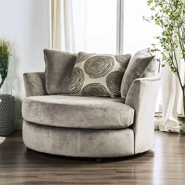 Bonaventura Gray/Pattern Swivel Chair 1