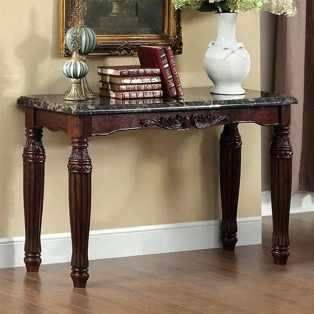 Brampton Espresso/Black Faux Sofa Table 1