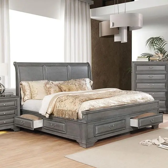 Brandt Bed Chrome & Gray 2