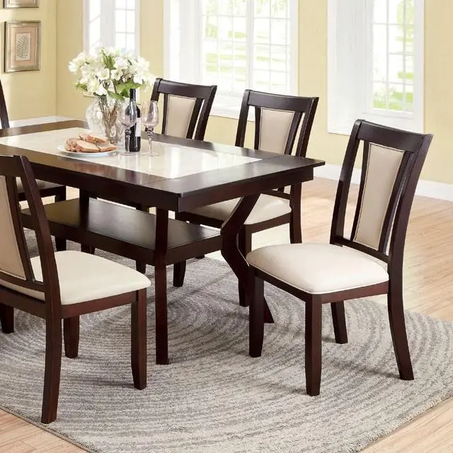 Brent Dark Cherry/Ivory Dining Table 1