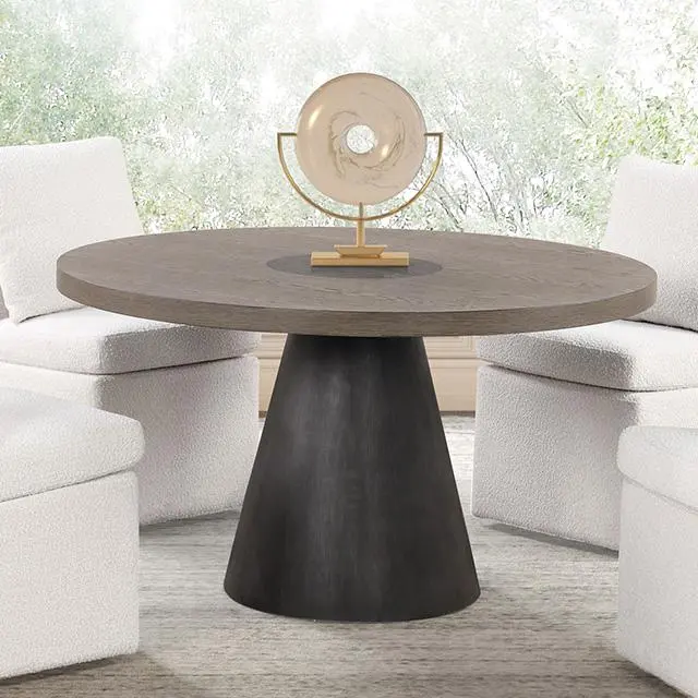 Broager 5 Pc Dining Table Set (Light Gray Caster Chairs) 1