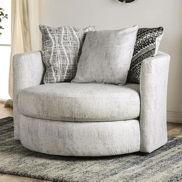 Eimear Swivel Chair, Off-White/Black 1