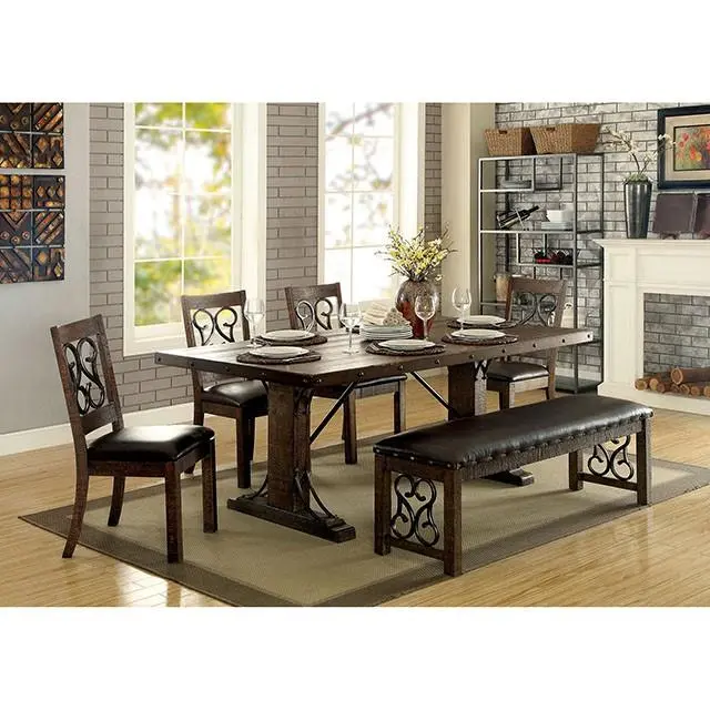 Paulina Rustic Walnut/Espresso Bench 2