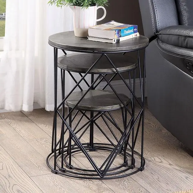 Madyson 3 Pc. Nesting Table Black 1