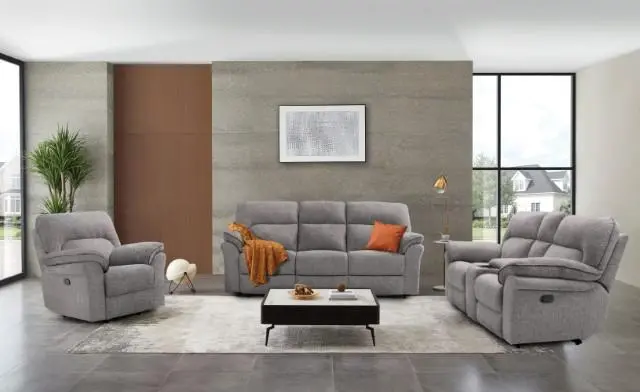 Josias Glider Recliner, Light Gray Fabric 2