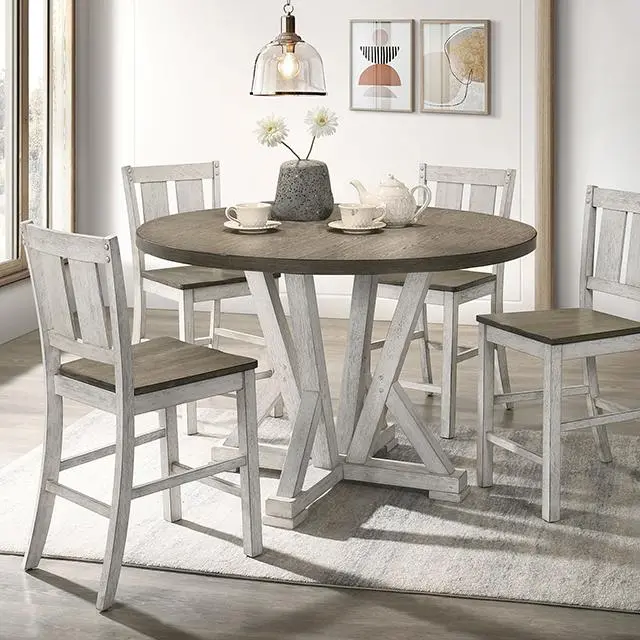 Dakota Counter Ht. Table, A. White/Ash Brown 1