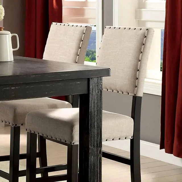 Sania Ii Antique Black/Beige Counter Ht. Chair (2/Ctn) 1