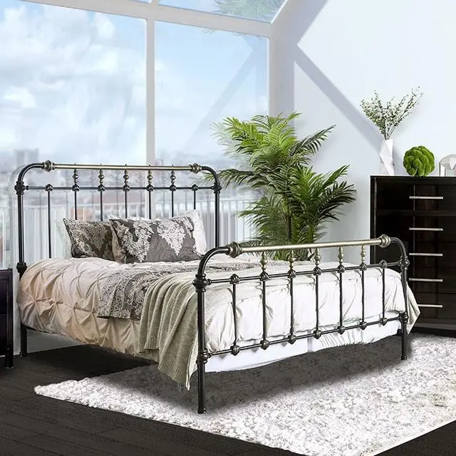 Riana Antique Black Metal E.King, Full, Queen, & Twin Bed 1