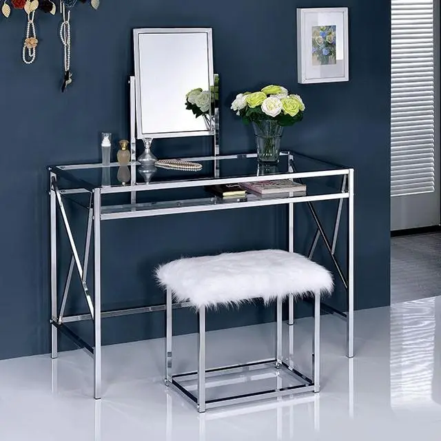 Lismore Chrome Vanity W/ Stool 1