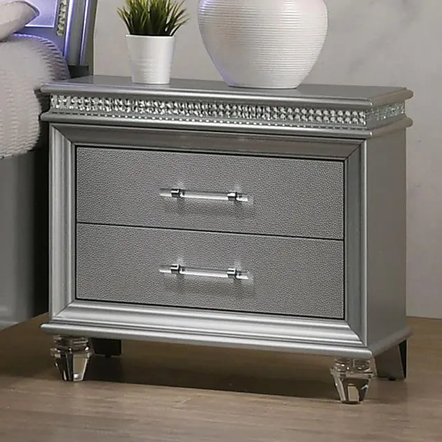 Maddie Night Stand, Silver 1