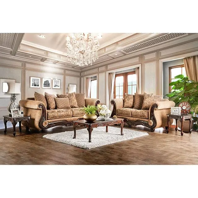 Nicanor Tan/Gold Love Seat 2