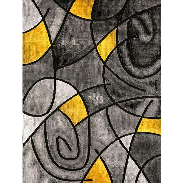 Sivas Charcoal Yellow 8' X 10' Area Rug 2