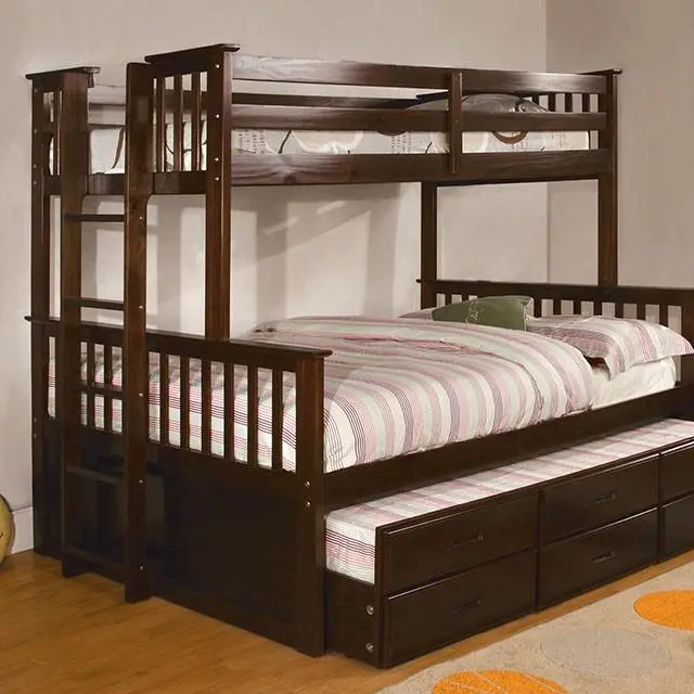 University I Dark Walnut Twin/Full Bunk Bed + Trundle 1