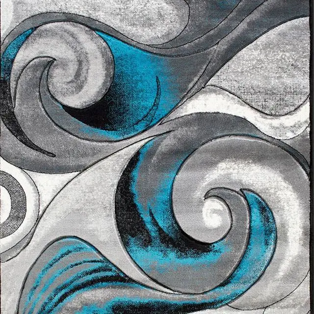 Niksar Turquoise 5' X 7' Area Rug 1