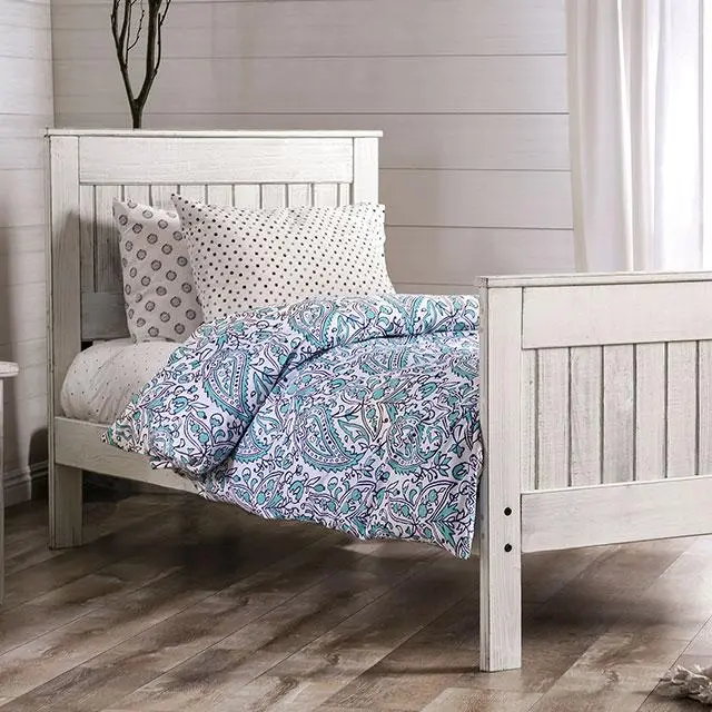 Rockwall Full, Queen, & Twin Bed White, Gray, & White 3