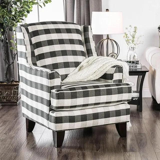 Patricia Ivory/Black Stripe Chair 1