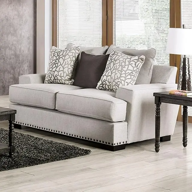 Picotee Loveseat, Light Gray/Black 1