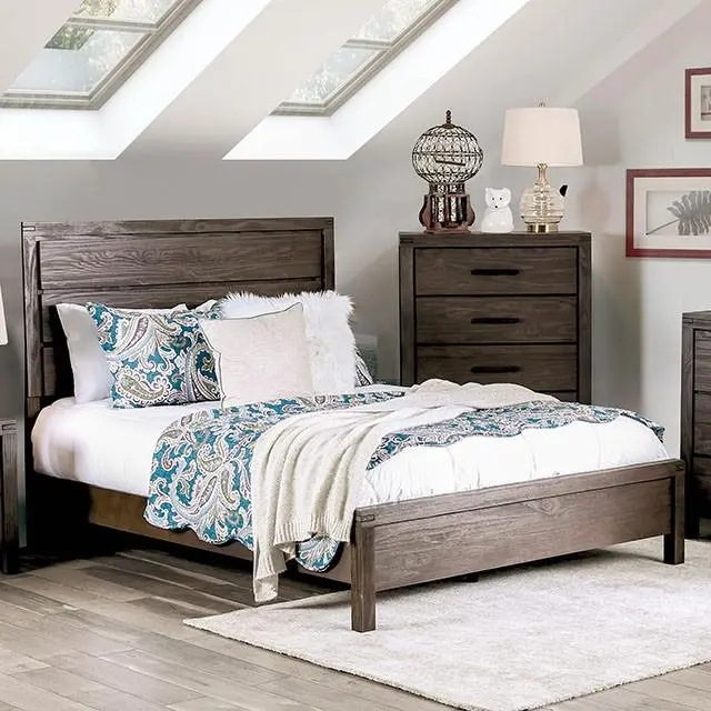Rexburg Wire-Brushed Rustic Brown E.King & Full Bed 1