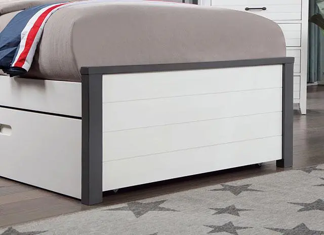 Priam Full & Twin Bed, White/Gray, Pink, Chrome, & Yellow 3