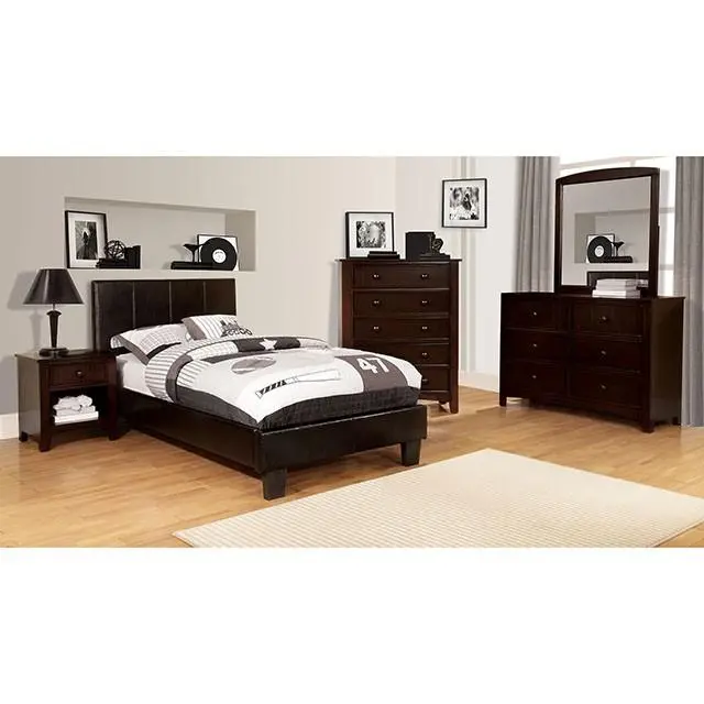 Winn Park Bed Espresso, Velvet, & White 2