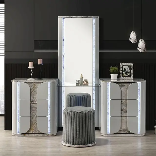 Cleburne Vanity Set With Stool 1