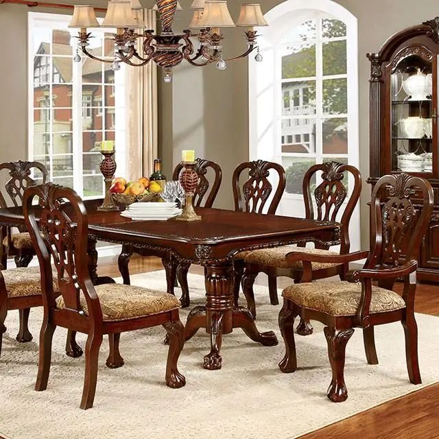 Elana Brown Cherry Dining Table W/ 18" Butterfly Leaf 1