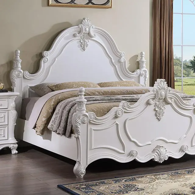 Francione E.King & Queen Bed White & Chrome 1