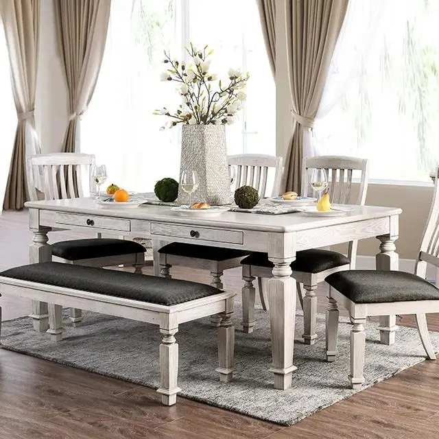 Georgia Antique White/Gray Dining Table 1