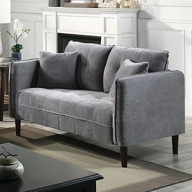 Lynda Loveseat W/ Pillows, Dark Gray 1