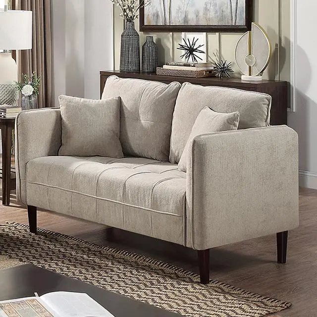 Lynda Loveseat W/ Pillows, Light Gray 1