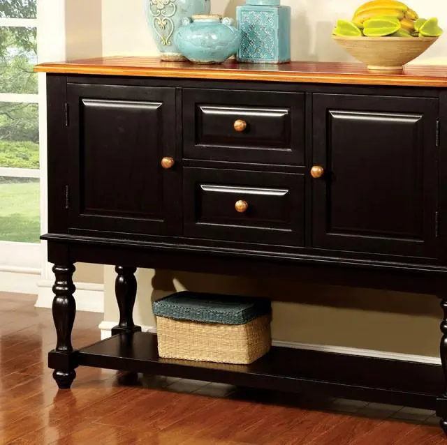 Mayville Black/Antique Oak Server 1