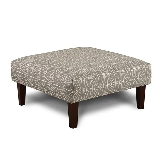 Parker Gray/Pattern Ottoman 1