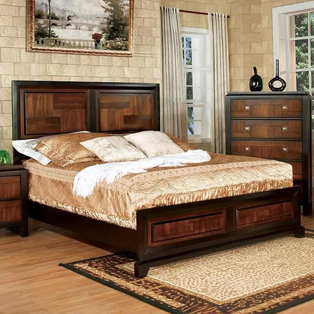 Patra Acacia/Walnut Queen Bed 1