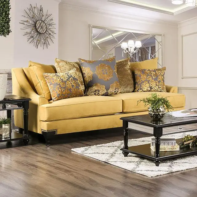 Viscontti Gold/Gray Sofa, Gold 1