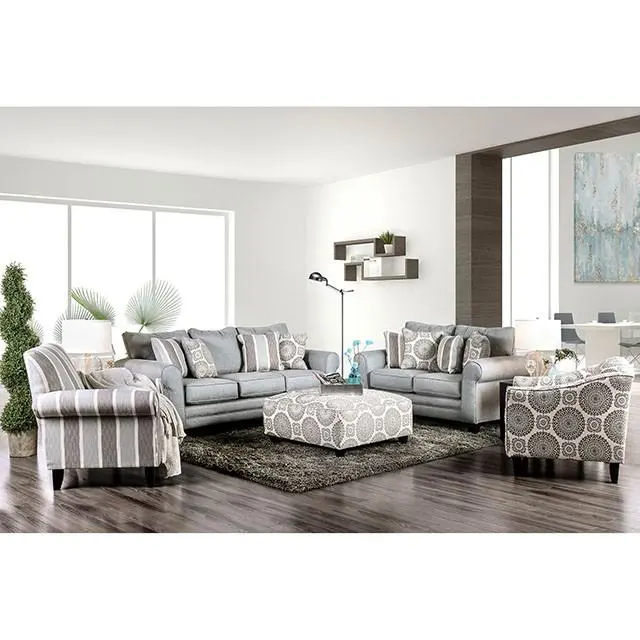 Misty Ivory/Pattern Ottoman 2