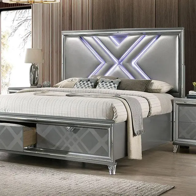 Emmeline 4 & 5 Piece Queen Bedroom Set Gray & White 1