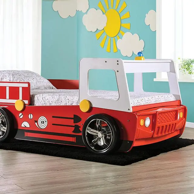 Fierstall Twin Bed, Red 1
