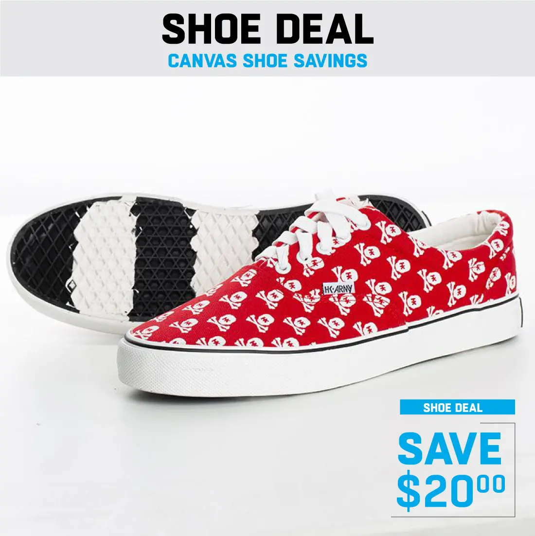 Hk Skull Red Canvas Sneaker 1