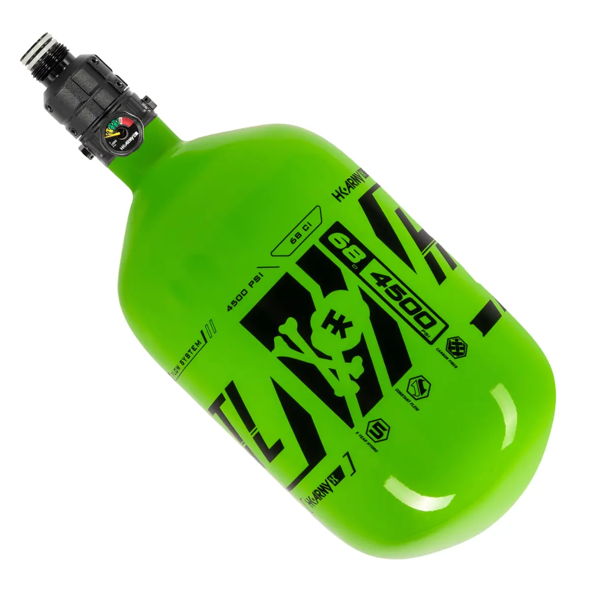 Hstl® - Carbon Fiber Tank - Pro Reg - 68Ci / 4500Psi - Neon Green/Black 2