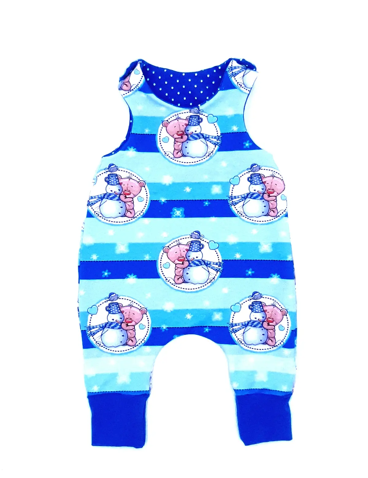 Schneemann Blau Strampler 1