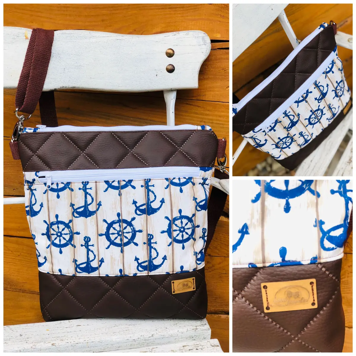 Anker Braun Gesteppt Schultertasche 1