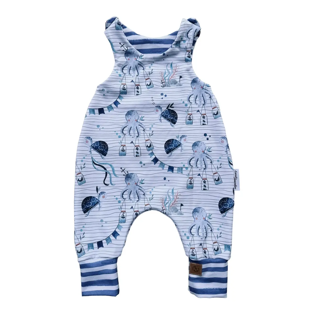 Strampler Spieler Oktopus Meerestiere Geschenk Taufe Geburt Maritim Qualle 1