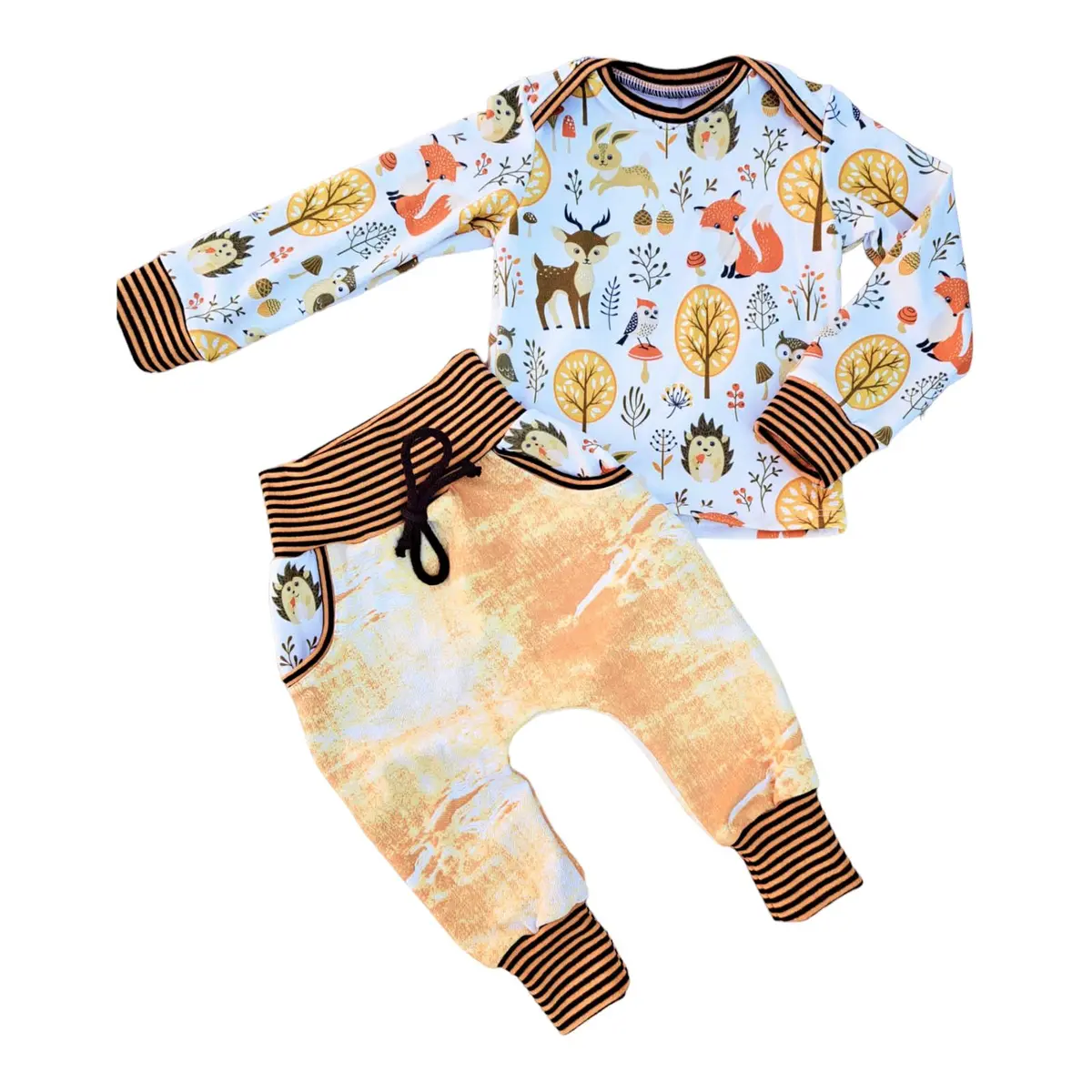 Set: Pumphose Und Shirt Waldtiere Senf 1