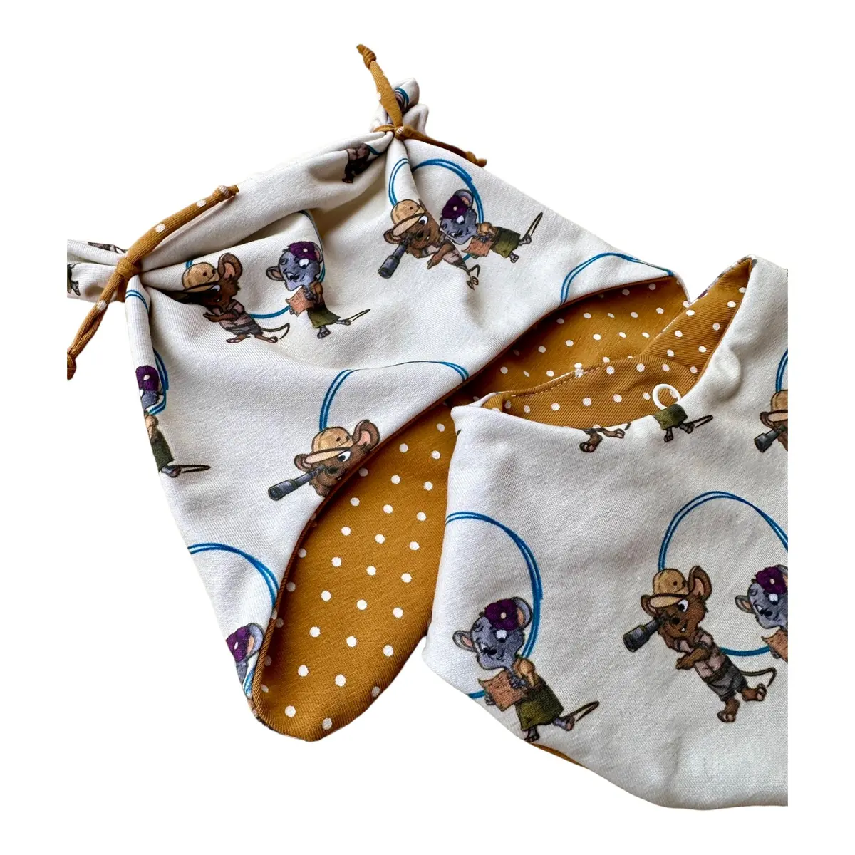 2Er Set Mütze Und Tuch "Die Bademeusel" Mäuse 2
