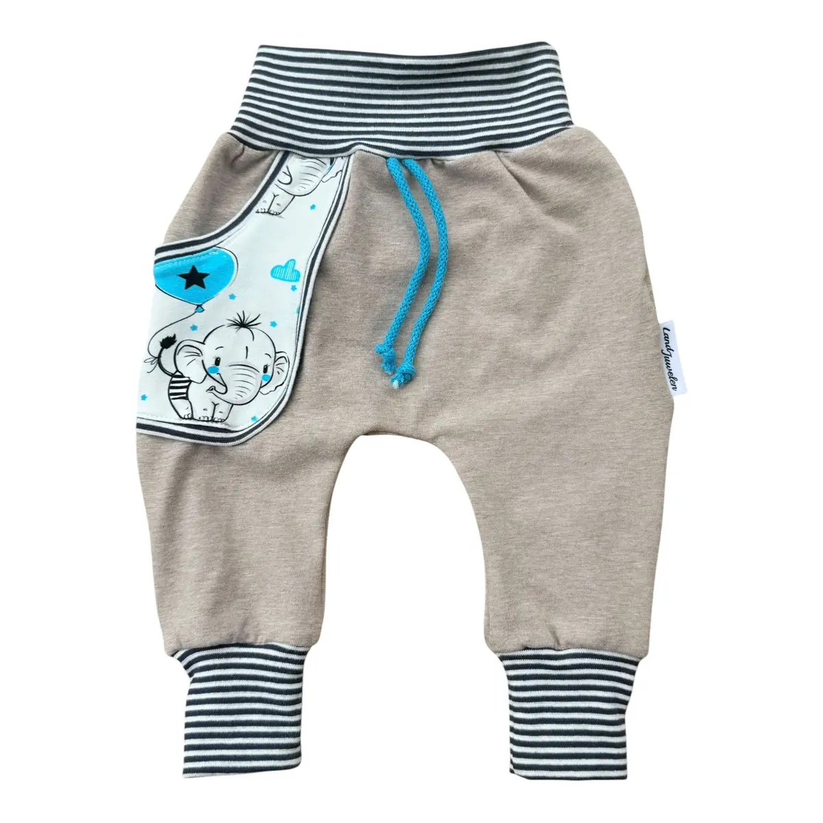 Pumphose Elefant Türkis Beige 1