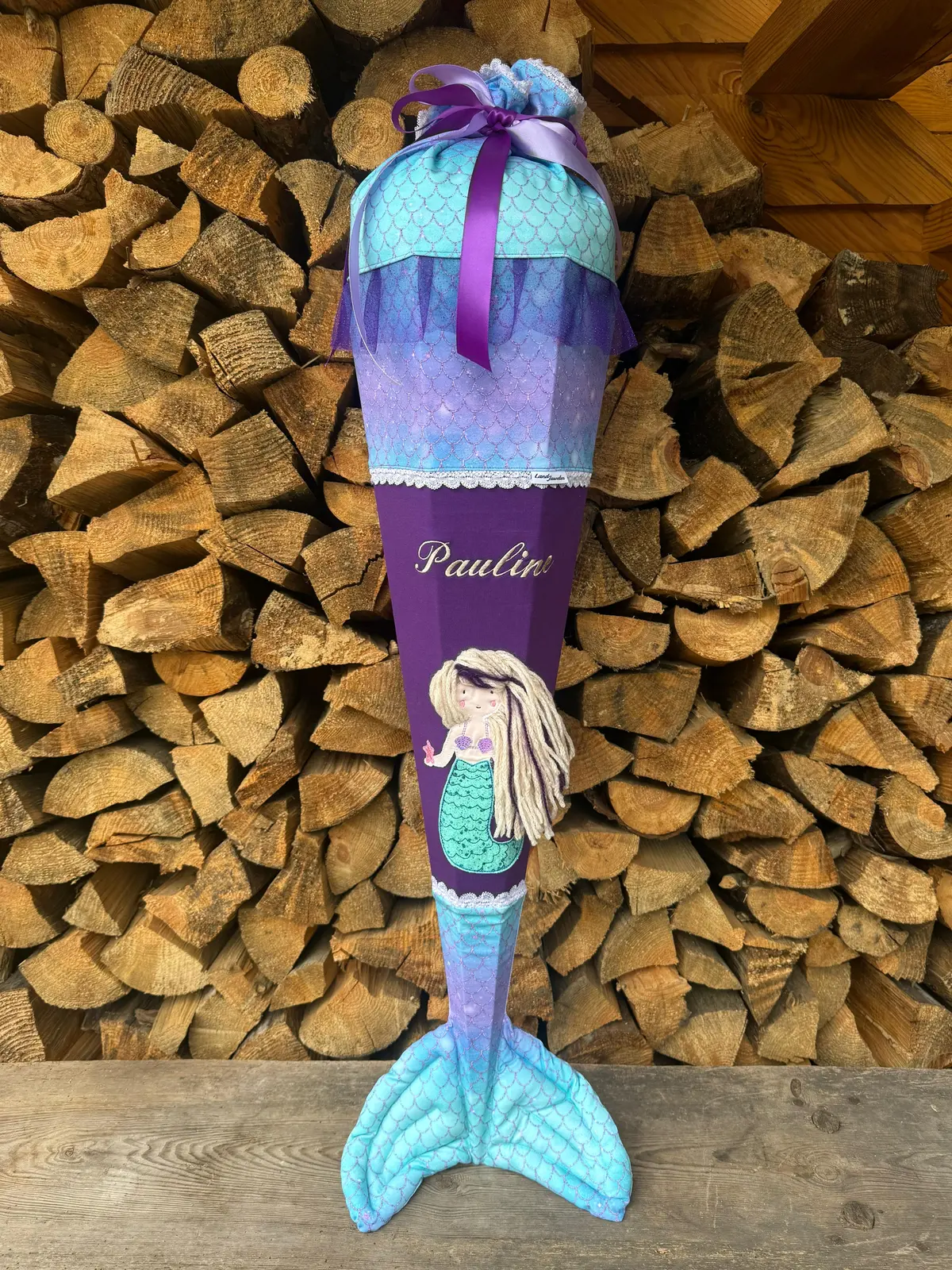 Schultüte Für Mädchen Meerjungfrau Lila Zuckertüte 70 Cm / 85 Cm Mit Kissen 1