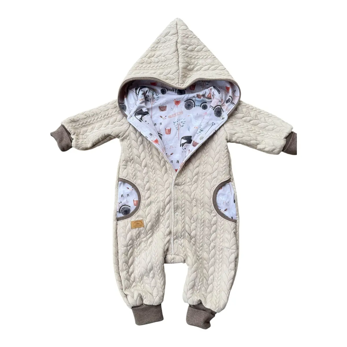 Overall Zopfstrick Creme Bauernhof 1
