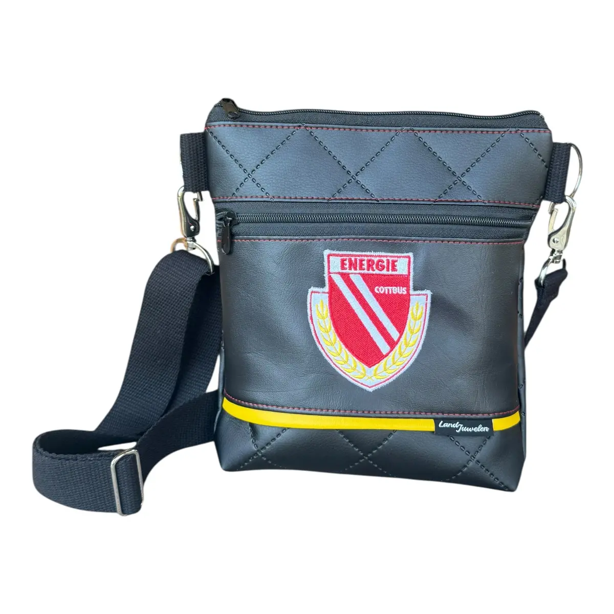 Schultertasche "Energie Logo" Schwarz Gelb 1