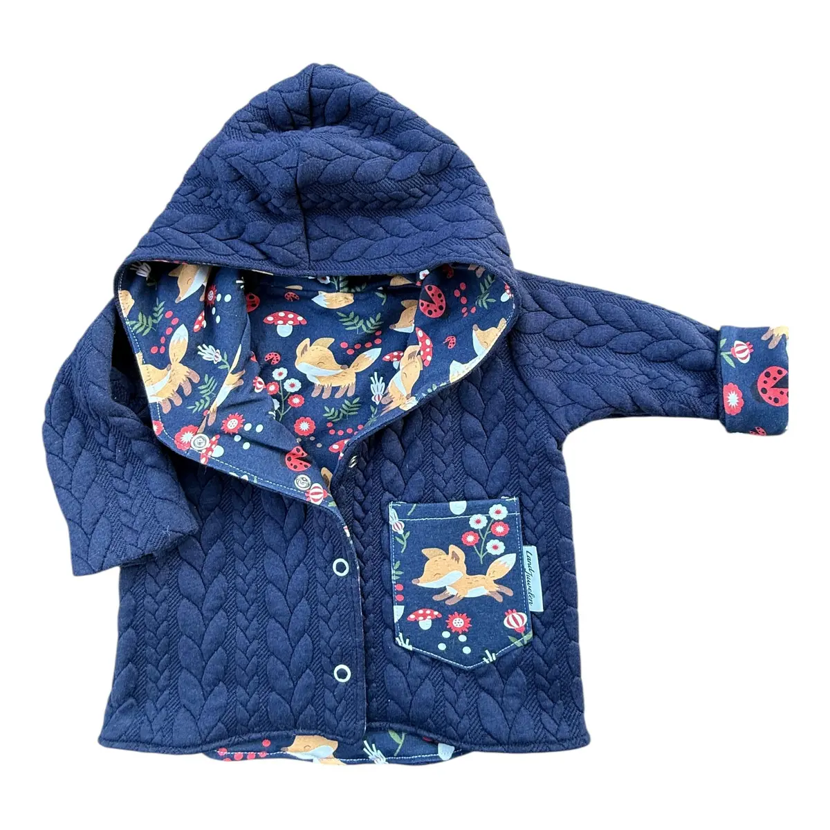 Strickjacke Strick Waldtiere Marine Fuchs 1