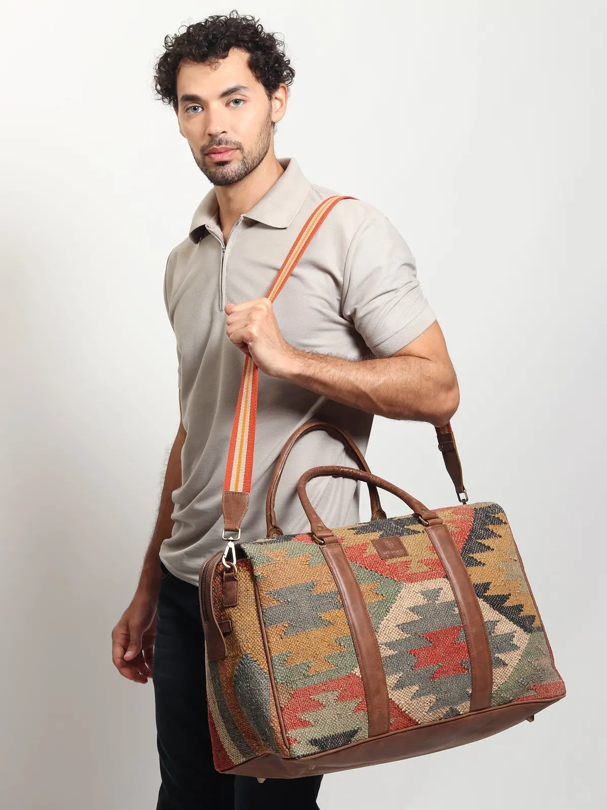 Sharant - Kilim & Leather Duffle  Bag 1